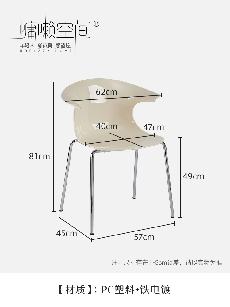

Акриловый Обеденный стул для дома маленькой квартиры нордический дизайнерский стул со спинкой прозрачный стул