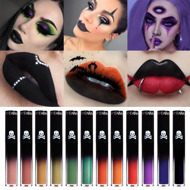12-Color Gothic Matte Lip Gloss Set 2