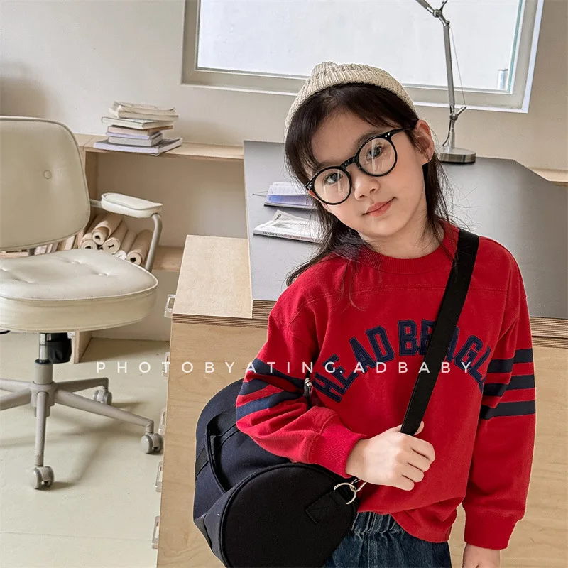 2025 Autumn New Children Long Sleeve T Shirts Boys Girls Letter Embroidery Cotton Tops Kids Casual Sweatshirt Bottoming Shirt 4 2025 Autumn New Children Long Sleeve T Shirts Boys Girls Letter Embroidery Cotton Tops Kids Casual Sweatshirt Bottoming Shirt - Image 4