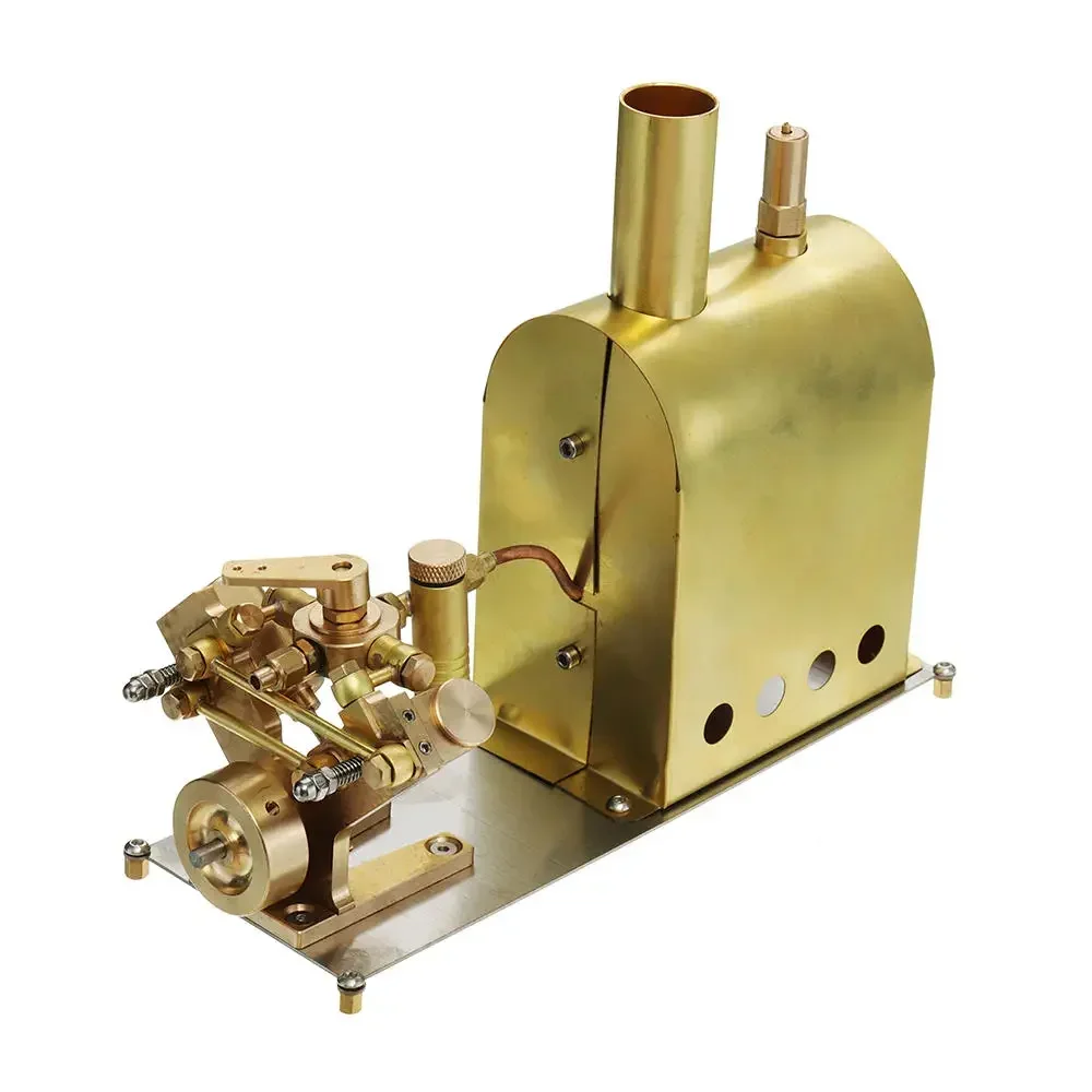 M2C Mini Twin Cylinder Marine Steam Engine with Steam Boiler Model Toy for Adults Gift