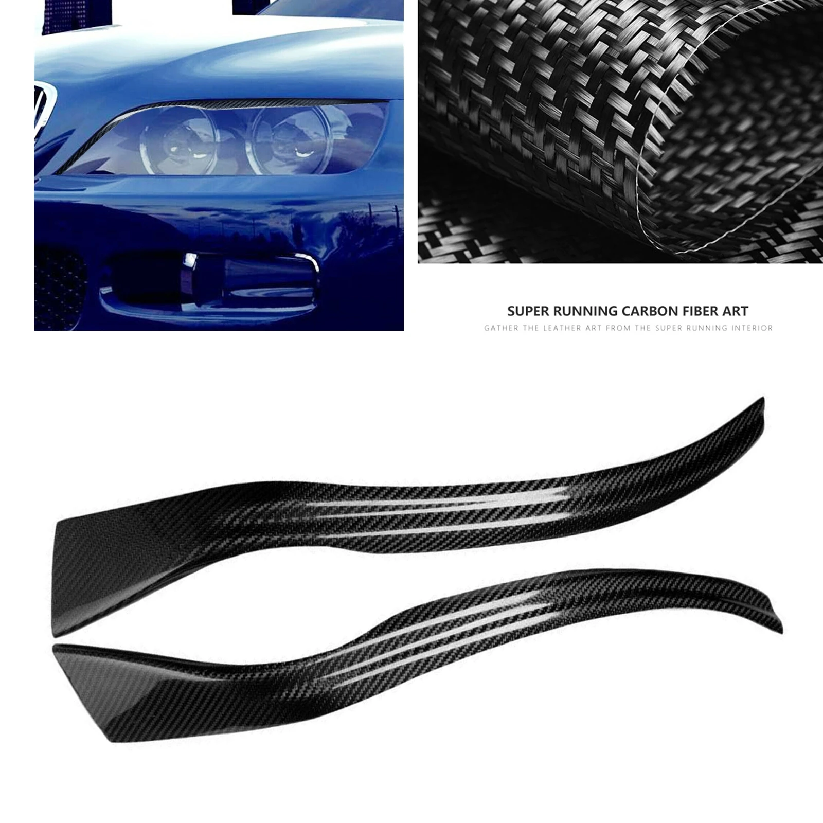 

Headlight Eyelid For BMW Z3 1996-2002 Front Head Light Lamp Lid Cover Trim Real Carbon Fiber Car Headlamp Eyebrow Sticker Brow