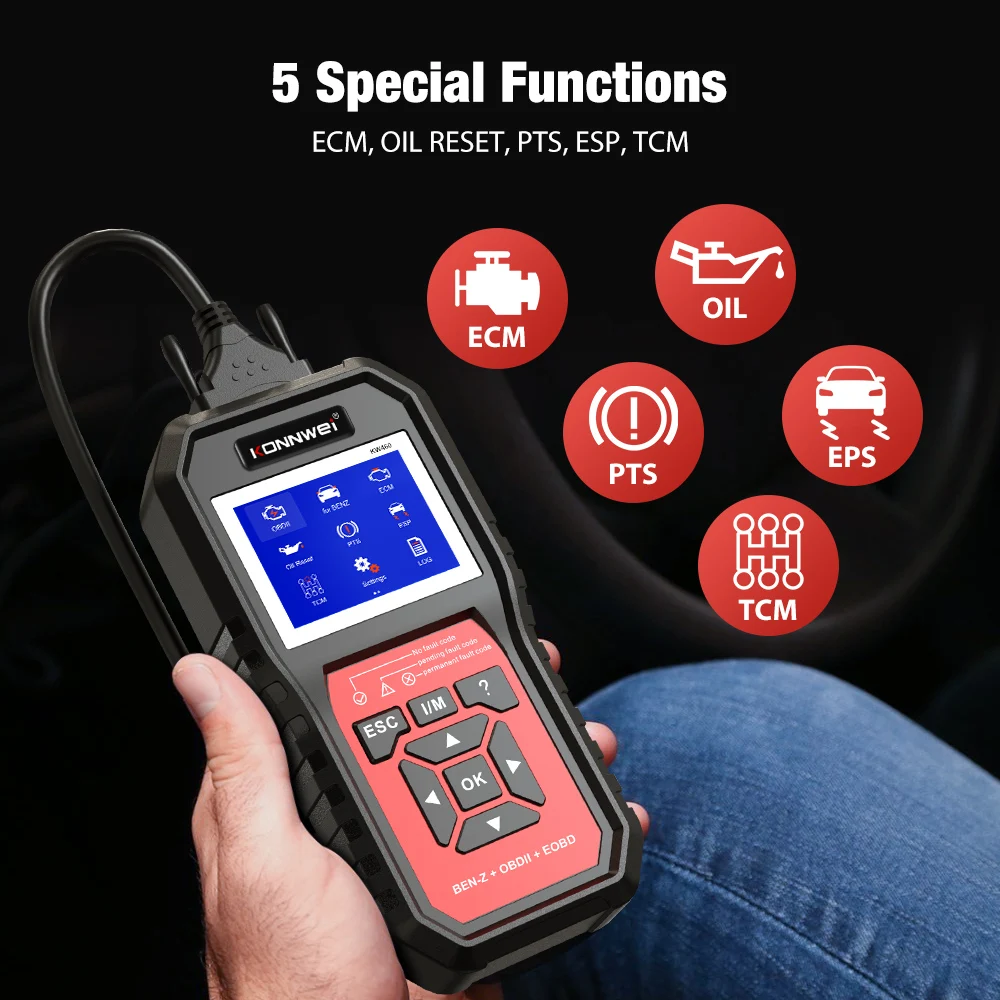 KONNWEI KW460 Obd2 Scanner for  Mercedes-Benz ABS Airbag Oil ABS EPB DPF SRS TPMS Reset Full Systems Diagnostic Tool W212 Benz 3