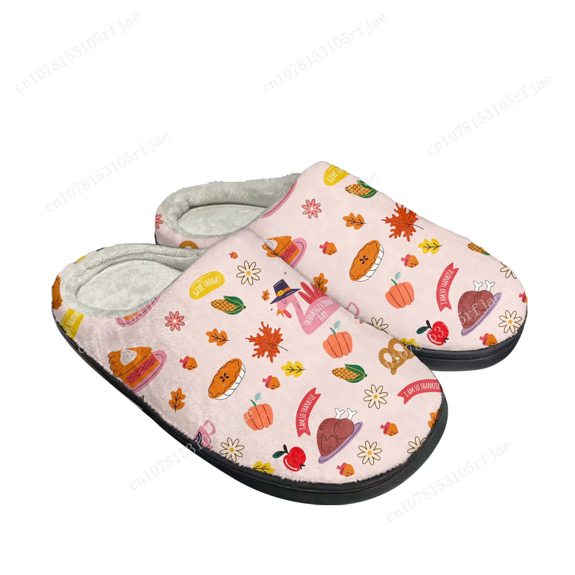 Thanksgiving Day Festival Home Cotton Slippers Mens Womens Teenager Plush Bedroom Casual Keep Warm Shoes Tailor Made Slipper