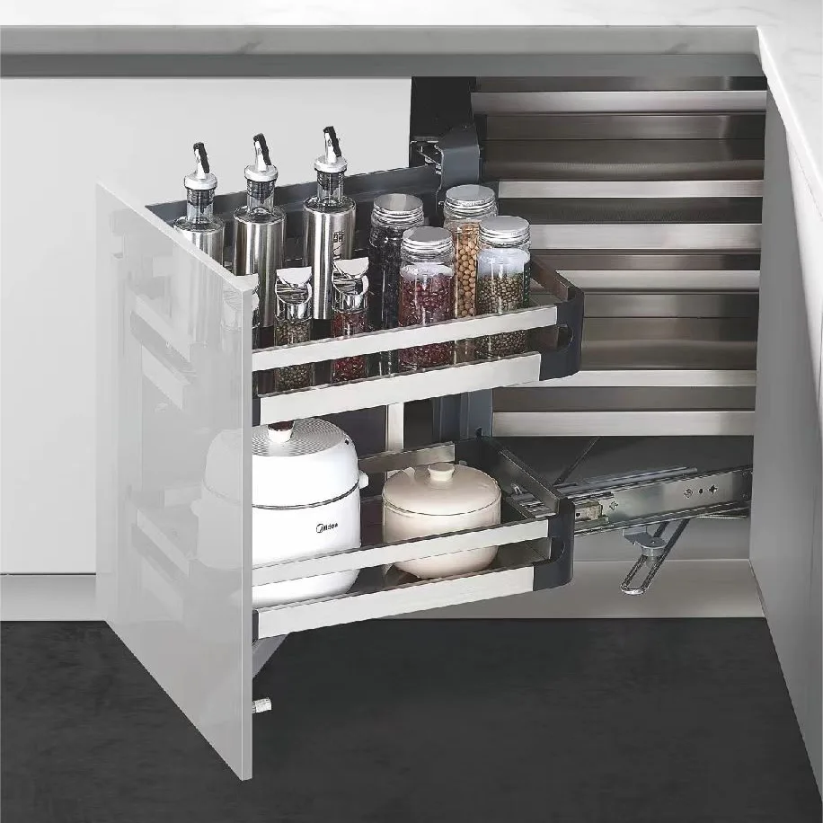 Multi Function Kitchen Cabinet Accessories Pull Out Magic Corner Drawer Basket Kitchen Storage Holder Cabinet Storage
