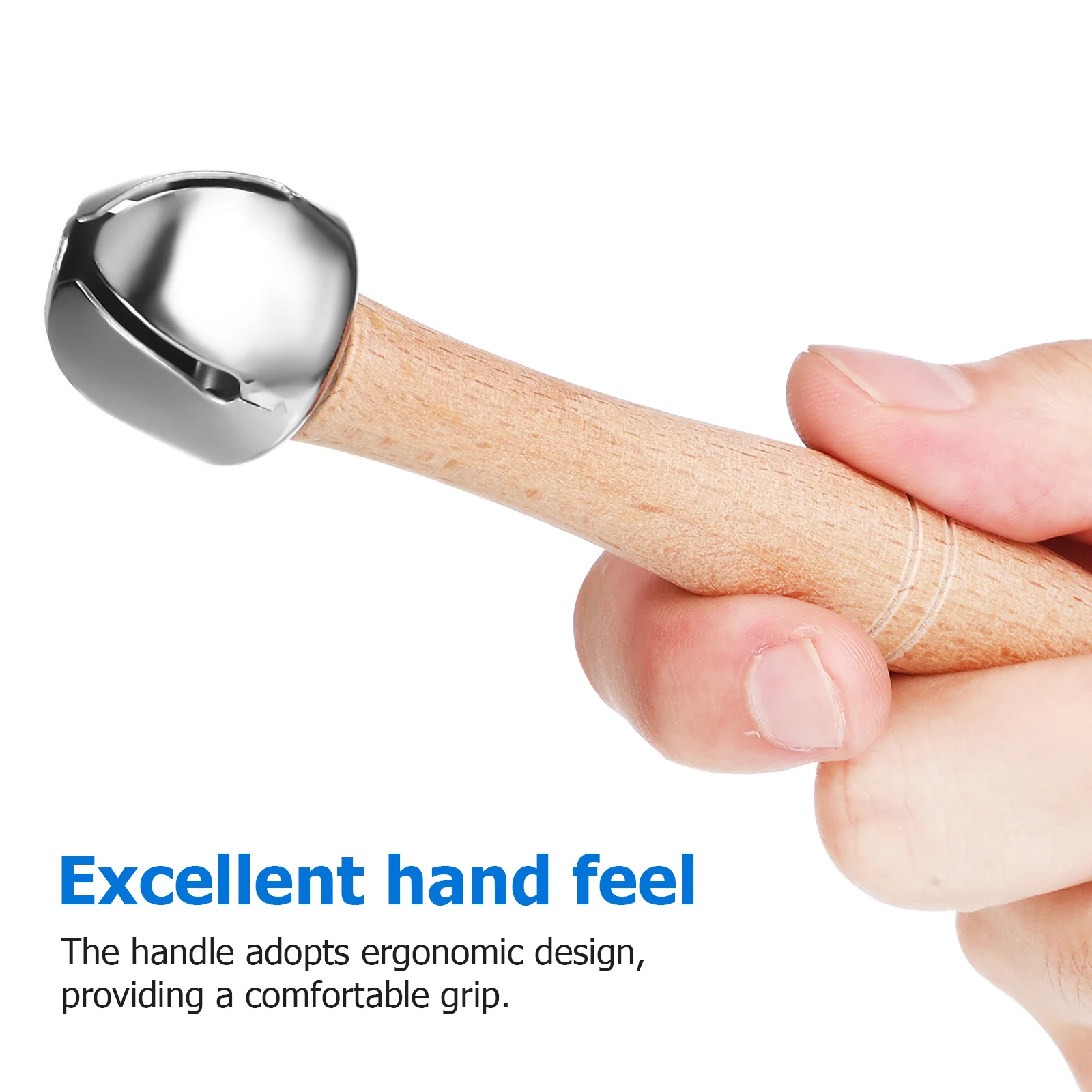 8 Pcs Hand Bell Wooden Handle Bells Jingle Rattle Shaker Stick Wood Bell Rattles Musical Instruments Child Play Beginner Gifts