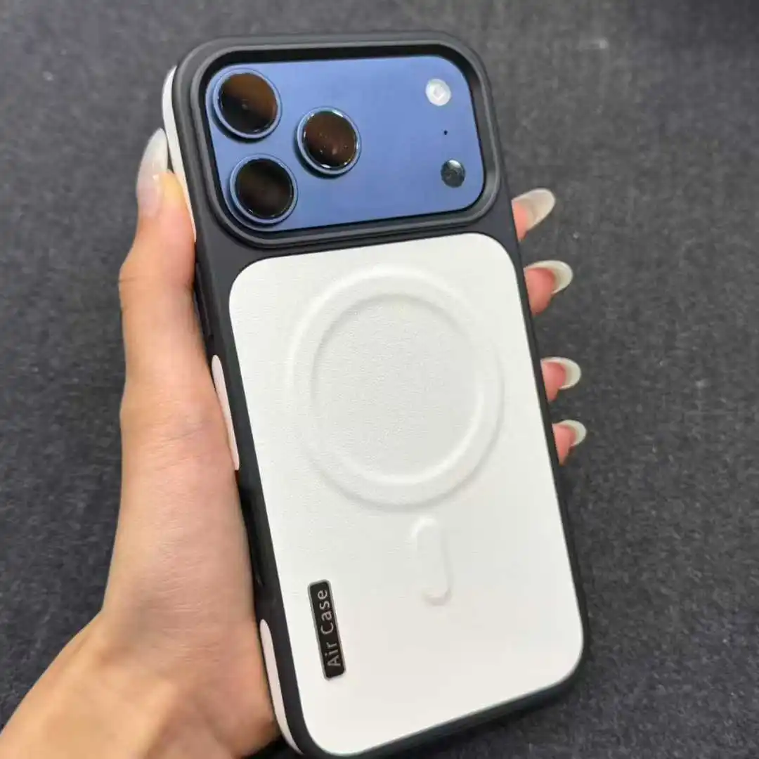 Luxury Leather Magnetic Shockproof Phone Case with Air Lens Protection