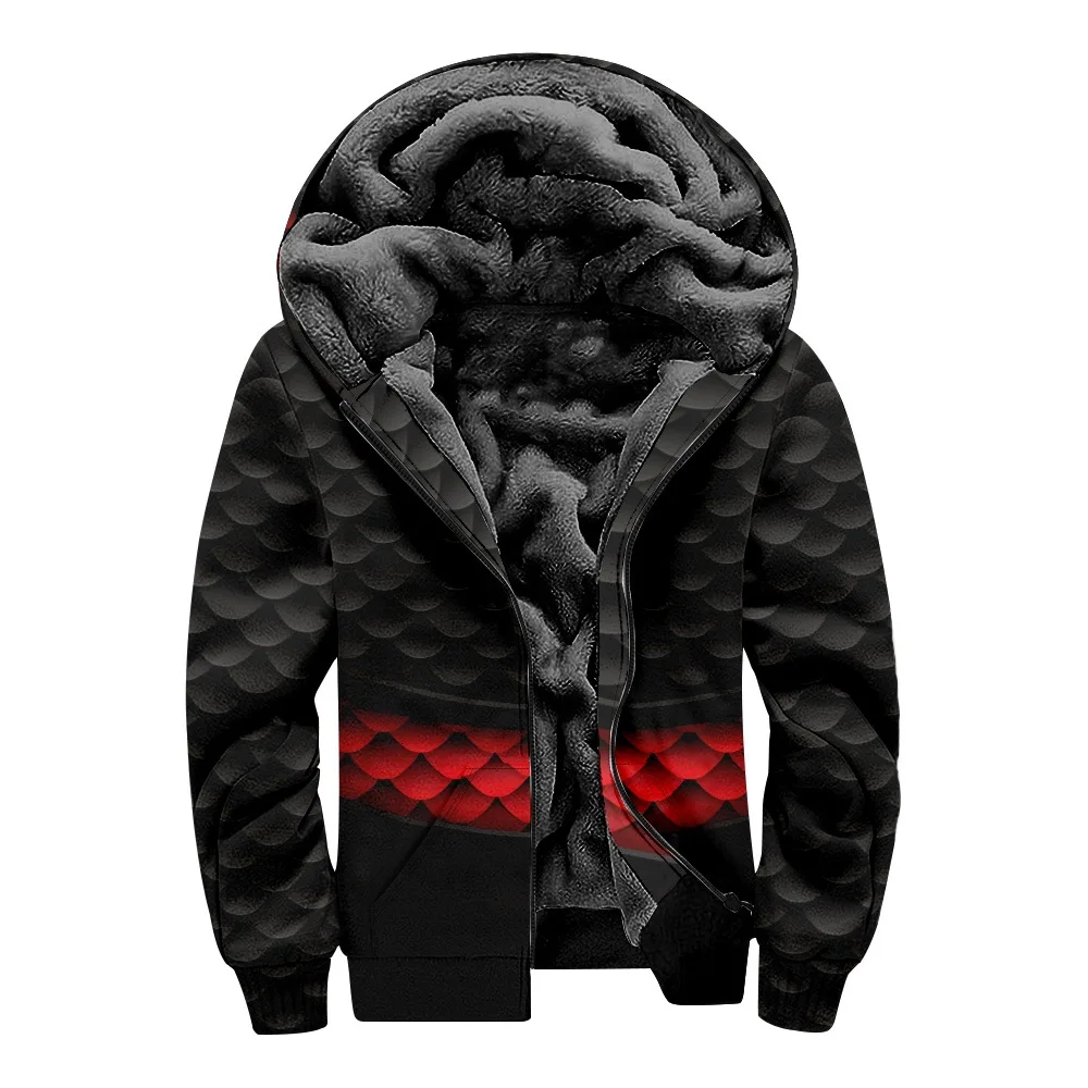 Zipper Hoodies Cardigans Geometry Printed Crewneck Thick Winter Outdoor Home Wear Fleece Casual Streetwear Men Women Clothing