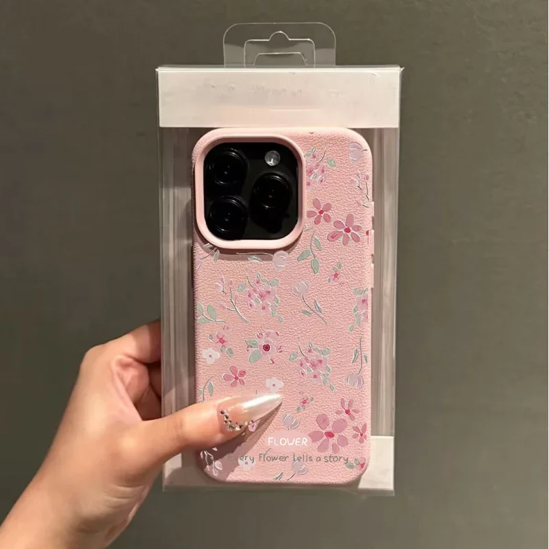 Pink Flower Pattern Soft Phone Case Cover