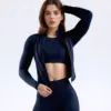 NCLAGEN Woman's Sports Jacket Zip Up Gym Clothes Long Sleeve Workout Seamless Top Speed Activewear Yoga Pilates Running Coats