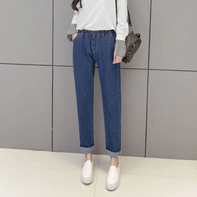 Sweet and Spicy Girl Lolita Small Stature Lace Strap Autumn and Winter Slim Fit Elastic Split Slim Flared Wide Leg Pants Jeans