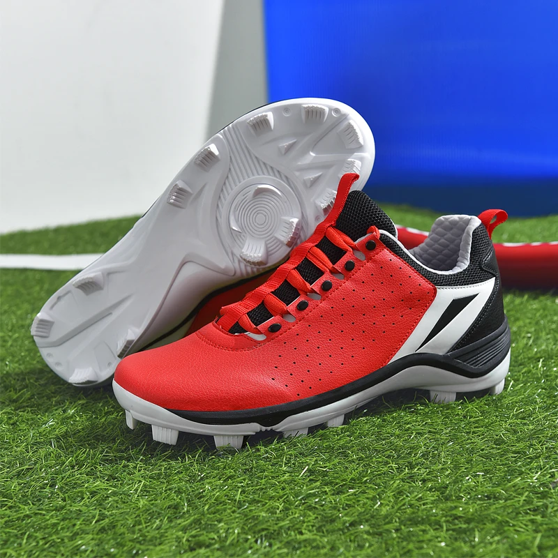 Men's Baseball Shoes Training Spikes Softball Shoes Non-slip Long Cleats Turf Softball Sneakers Beginners Baseball Race