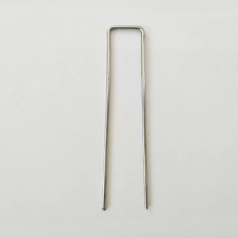 100pcs Metal Ground U Tent Pegs Gazebo Camping Tarpaulin Hooks 15cm Length U-shaped Floor Nails Gardening Fixing Tools