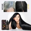 100ml Permanent 3in1 Hair Dye Shampoo Polygonum Multiflorum Natural Gary Hair Dark Plant Essence Coloring Cover for Women Men 2