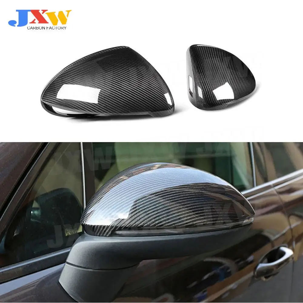 

Dry Carbon Fiber Car Door Side Rearview Mirror Covers Shell Trim For Porsche Cayenne 958.2 2015-2016 With lane Assist
