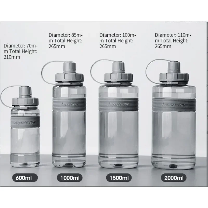 Big Water Bottle with Straw 2 Liter 2L/1.5L/1L/0.6L Large Capacity School Gym Sports Drinking Bottles BPA Free Fitness sports water bottle