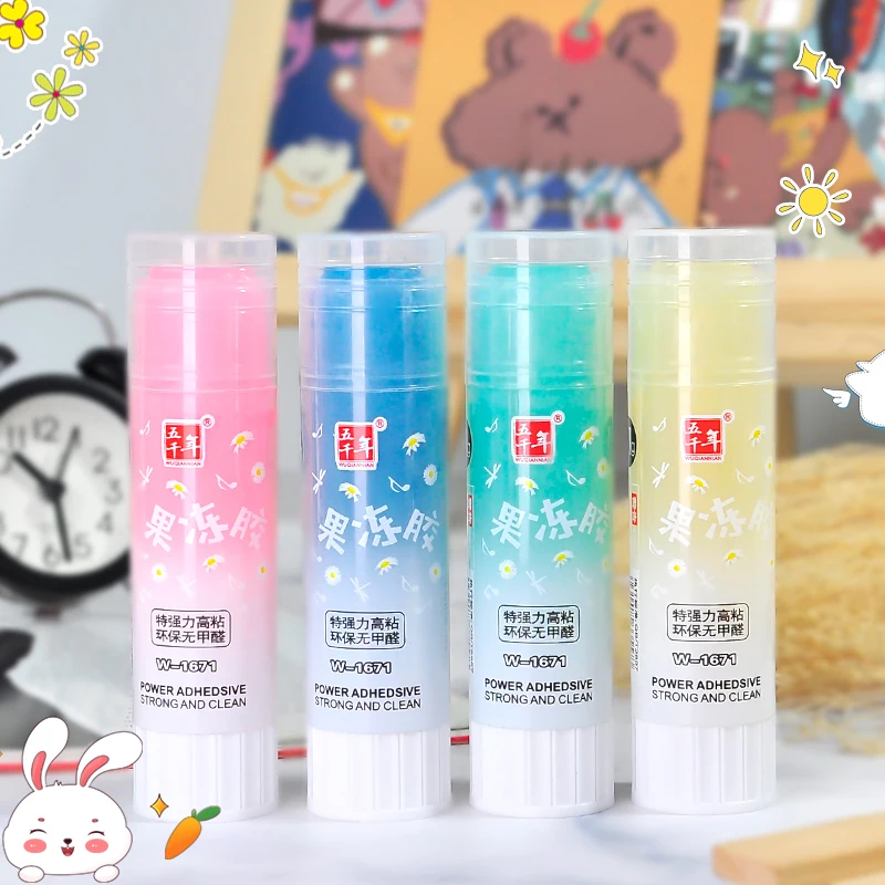 WQN-9-21g 어린이 젤리 컬러 솔리드 접착제 DIY 학생 접착 종이 도구 학..