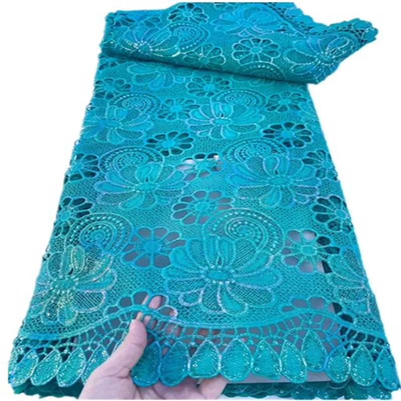 

Swiss Lace Fabric African Lace Fabric 5Yards African 100% Cotton Embroidery Swiss Voile Lace For Party Dresses FYU1226