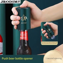 Magnetic Automatic Beer Bottle Opener Stainless Steel Push Down Opener Wine Beer Soda Cap Opener Kitchen Bar Tools Accessories
