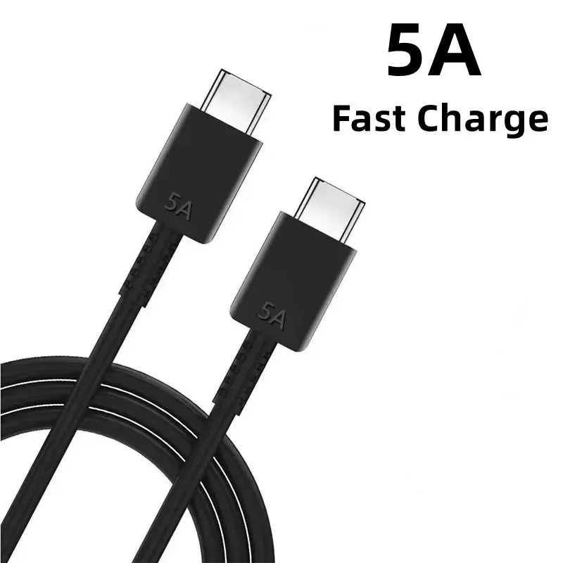 1m 1.5m 2m 5A 45W PD USB-C Cabo tipo C de carga super rápida para Samsung S21 FE S22 Plus S23 S24 Ultra Note 20 A14 A15 A33 A34 A53