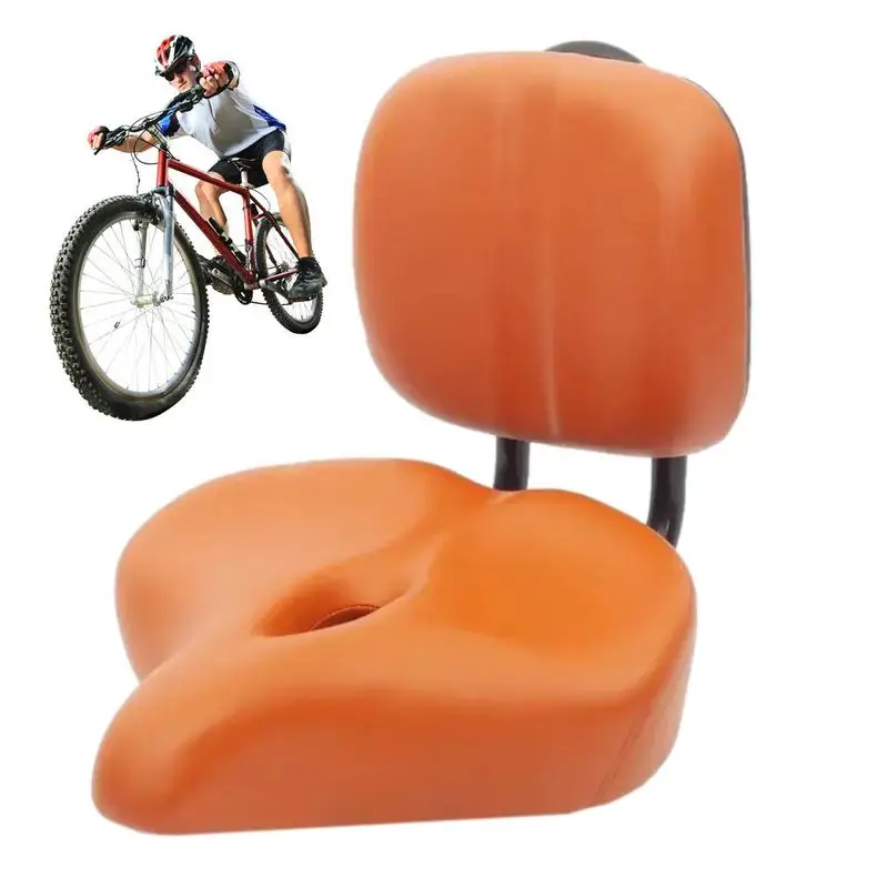 

Wide Bike Seat Ebike Passenger Seat With Back Support Oversized Bicycle Saddle With Backrest And Shock Absorbing Memory Foam