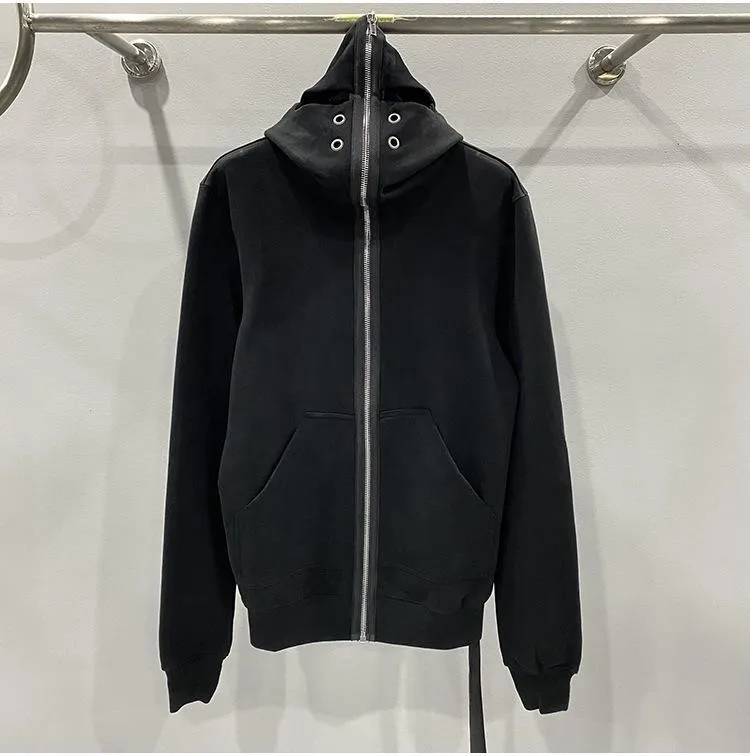 HKSH Autumn New Man Tide Dark RO Style Shark Shape Eyelet Zipper Hooded Long Sleeve Sweatshirt Chic Ins Hoodie Women Ins HK12791