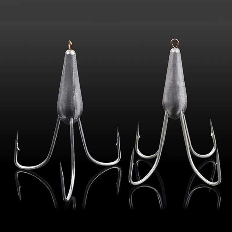 1PC Carbon Steel Triple Hook Replacement  Treble Fishing Hook Four Anchor Hooks For Trout Tuna SalmonSea Fishing Tackle
