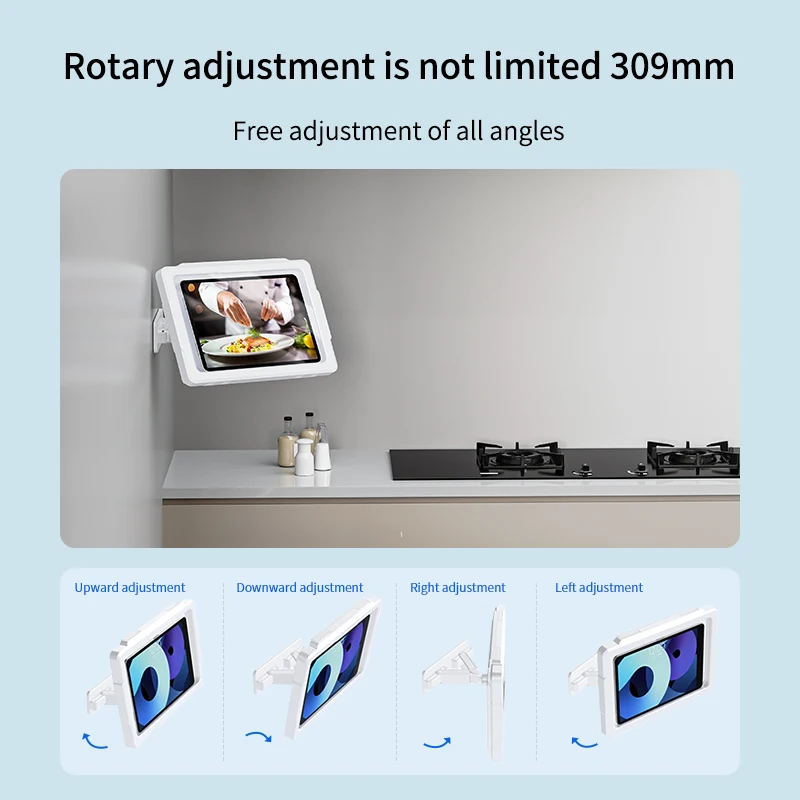 Waterproof Wall-Mounted Tablet Holder for Shower and Bathroom Entertainment, No-Drill Installation