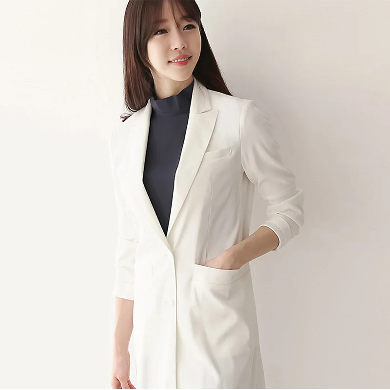 White Lab clothes Coats Beauty salon Workwear Women DoctorOperating Room Pet HospitalPharmacy Medical Workwear