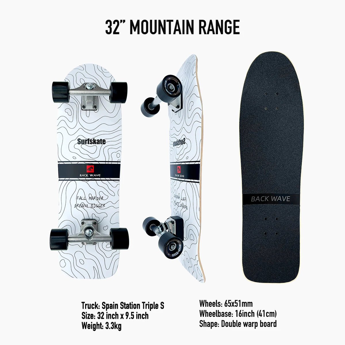 スケートボード STATION Triple S surfskate truck 120mm Station - Triple S V2 - Surfskate Trucks Set – True Supplies
