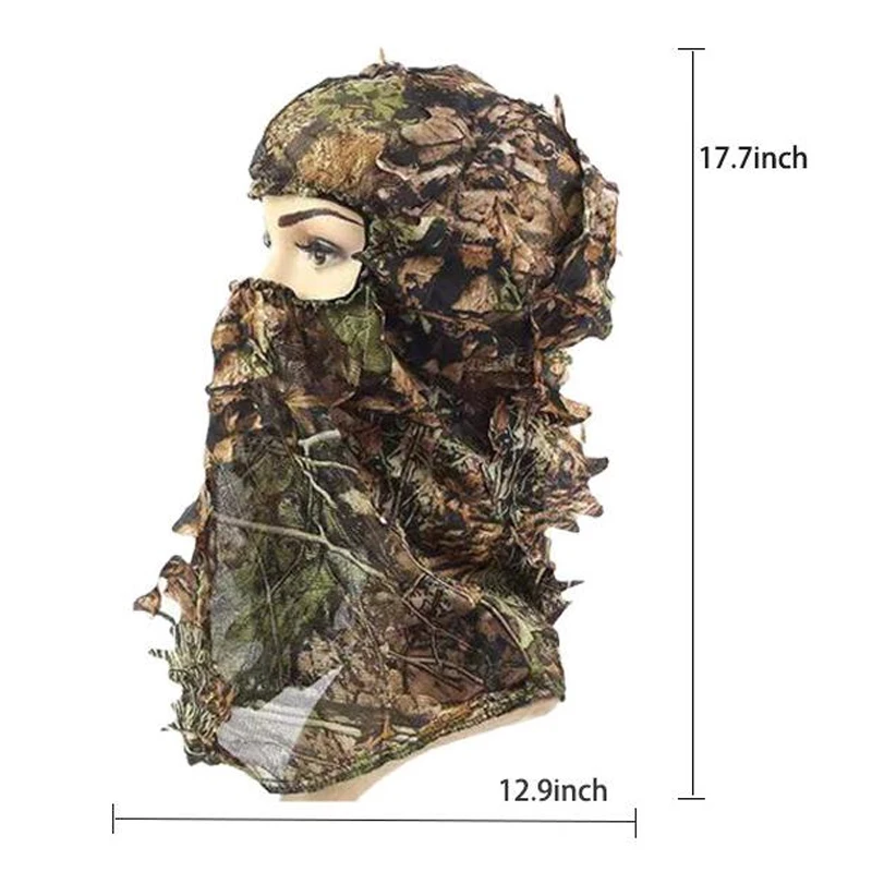 Camouflage Leafy Hat 3D Full Face Mask Headwear 6