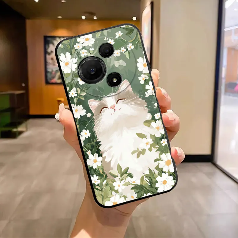 Soft Silicone Bumper Phone Case with Flower Butterfly Marble Design
