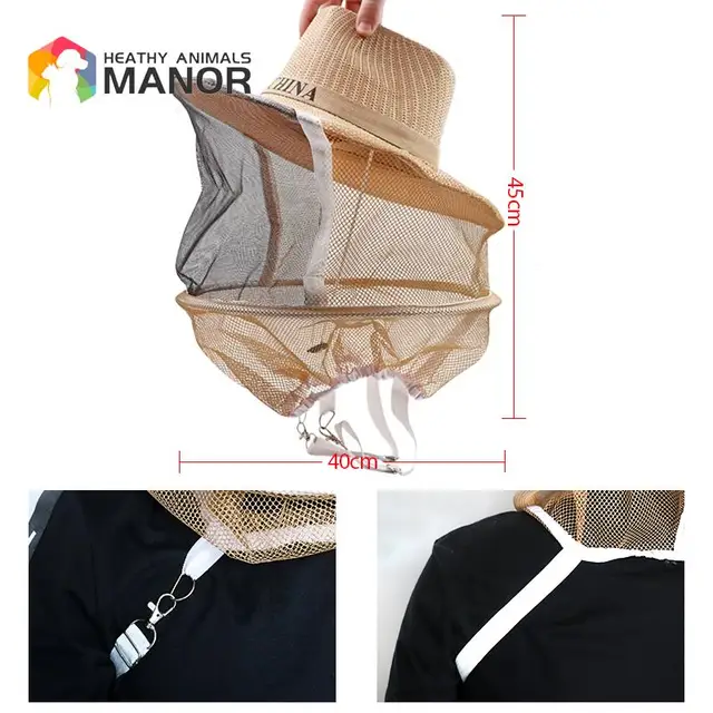 Méhész Védő Kalap Anti -Méh Szövet Nejlon Nettó Fonal Méhészet Sapka Cowboy Kényelmes Formatervezés - Image 3