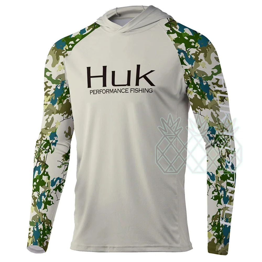 Chemise HUK Performance Fishing Homme Gris Camouflage - Taille S - Manches Longues