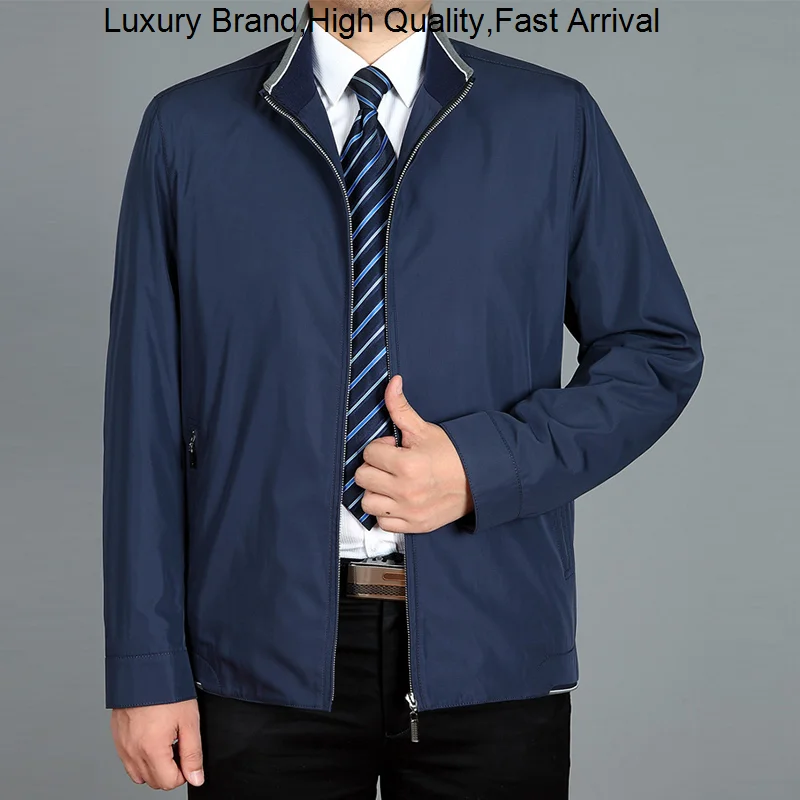 

Spring Casual luxury s Man Autumn Business Jacket Windbreaker New Fashion Coat Zipper Stand Collar Men Clothing