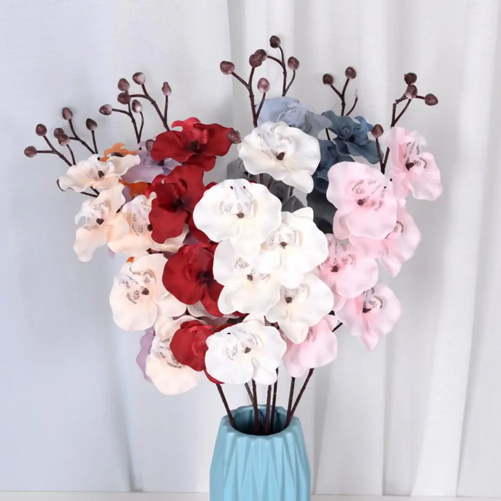 

6 Head Simulation Phalaenopsis Home Decor Fake Flower Home Drapery Wall Wedding Decoration Christmas Diy Artificial Phalaenopsis