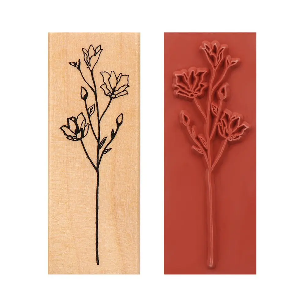 Description Picture 4 of itemCreative Vintage Grass Plant Stamp Mark Diary Craft Scrapbooking DIY Craft Garden Arts Wooden Rubber Stamp Letters Children Gift