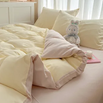 Solid Color Duvet Cover Set 3/4 Pcs 1