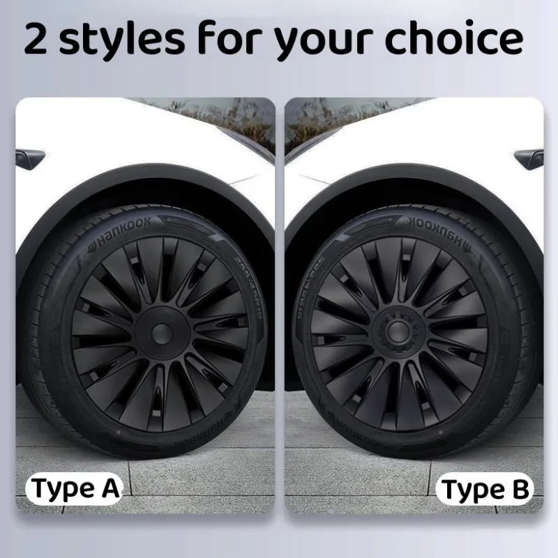 4PCS 19Inch Wheel Hub Caps wheel hub covers wheel hub caps For Tesla Model Y Full Wheel Cover Performance Replacement Original Car Hubcap Accessories