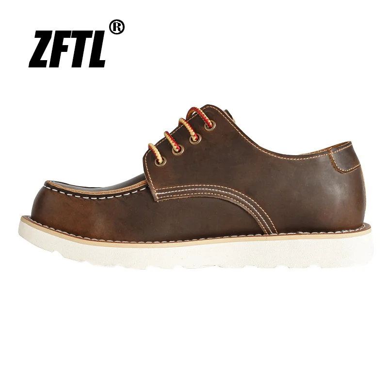 

Men's American retro casual shoes Men Tooling single-layer cowhide men's shoes Martins boots breathable lazy Lace up Shoes