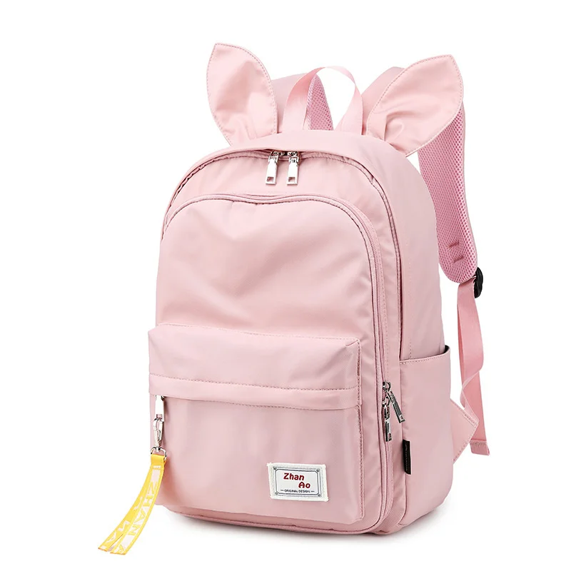 

2023 NEW Design College Bagpack Durable Checkered Daypack Fashion Japan Lovely Bunny Ear Back Bag Backpacks For Teenage Girls