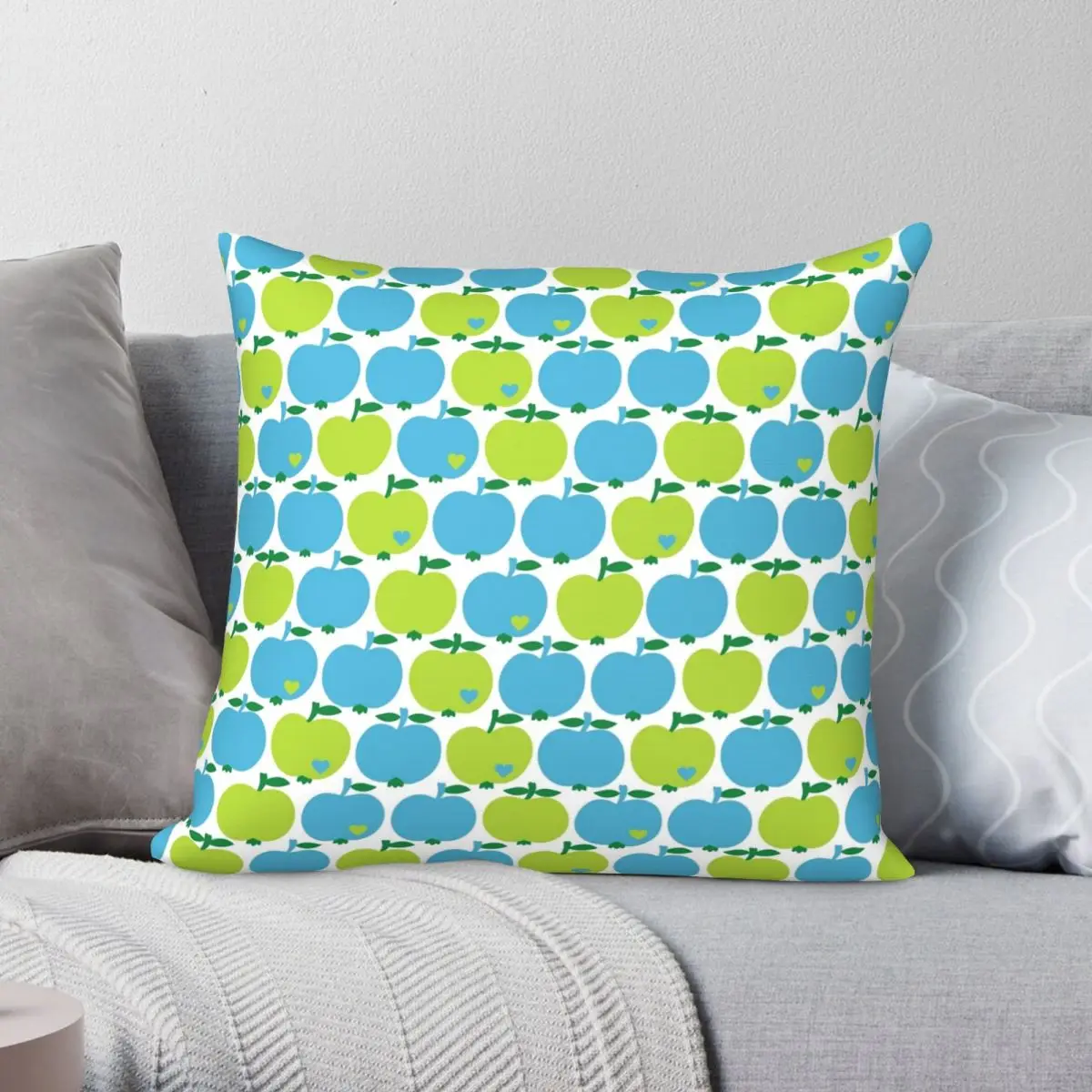 

Graziela Classic Apples Square Pillowcase Polyester Linen Velvet Pattern Zip Decor Pillow Case Sofa Seater Cushion Case 45x45