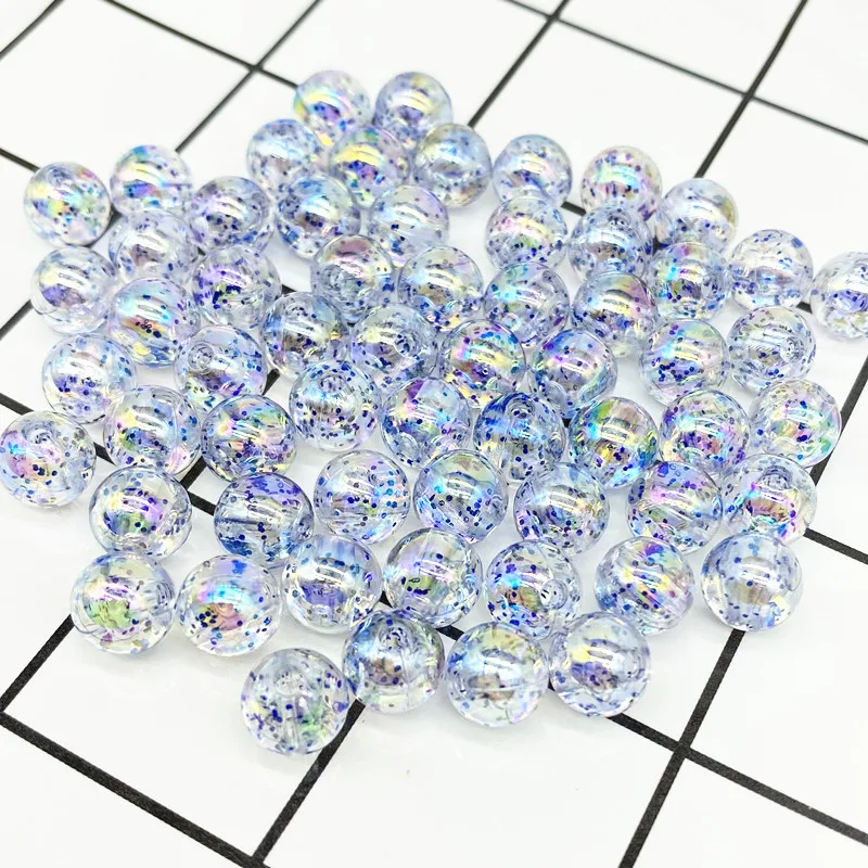50 Stück AB-Farbe, runde Perlen, runde Form, Abstandsperlen für Schmuck, Halskette, Armband, Ohrringe, DIY – Detail 5