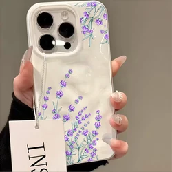 Lavender Gentle Floral Series Shockproof Phone Case - Cream Base - iPhone 15 Plus (BA - T2391)