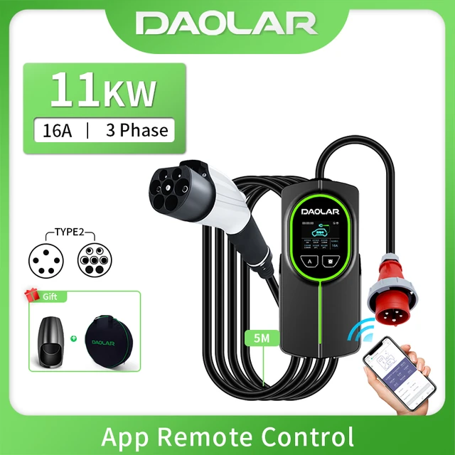 Daolar wifi control 11kw ev ladegerät 3 phase 16a typ 2 elektro