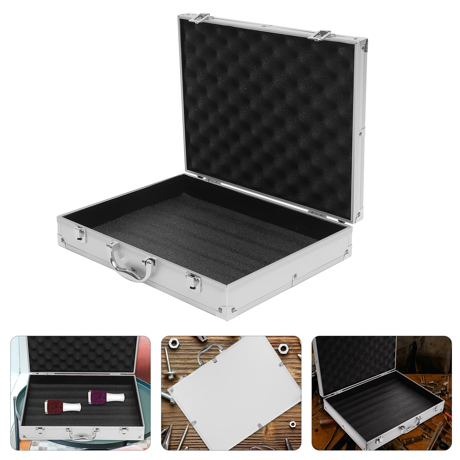 

Toolbox Aluminum Alloy Laptop Case Container Props Medicine First Aid Women's Travel Toiletry Containers