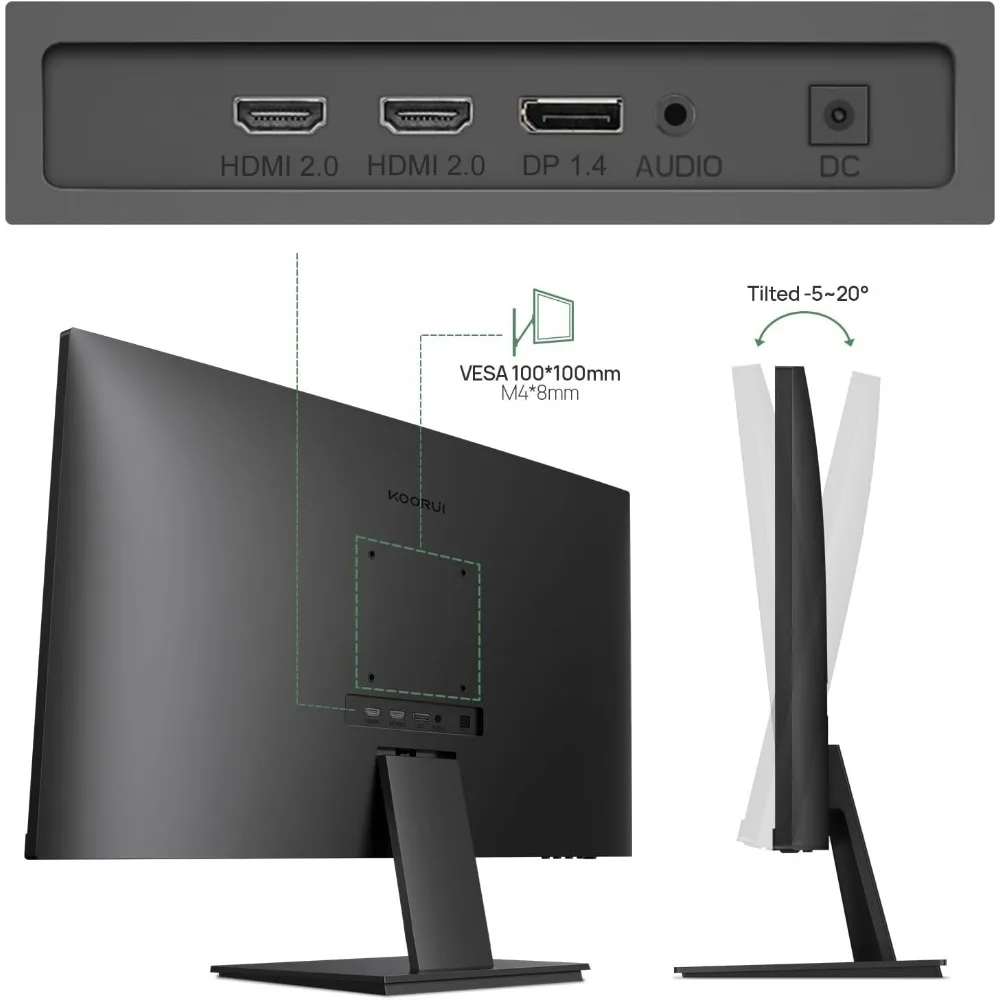 27 Inch 4K UHD(3840 * 2160) Monitor IPS Ultra-Thin Computer Monitor up to 70Hz with 90% DCI-P3 Displayport&HDMI VESA HDR10 6