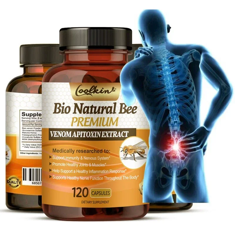 

Premium Raw Bee Venom Extract - Daily Dietary Supplement - Non-GMO, 120 Vegetarian Capsules - 30 Day Supply