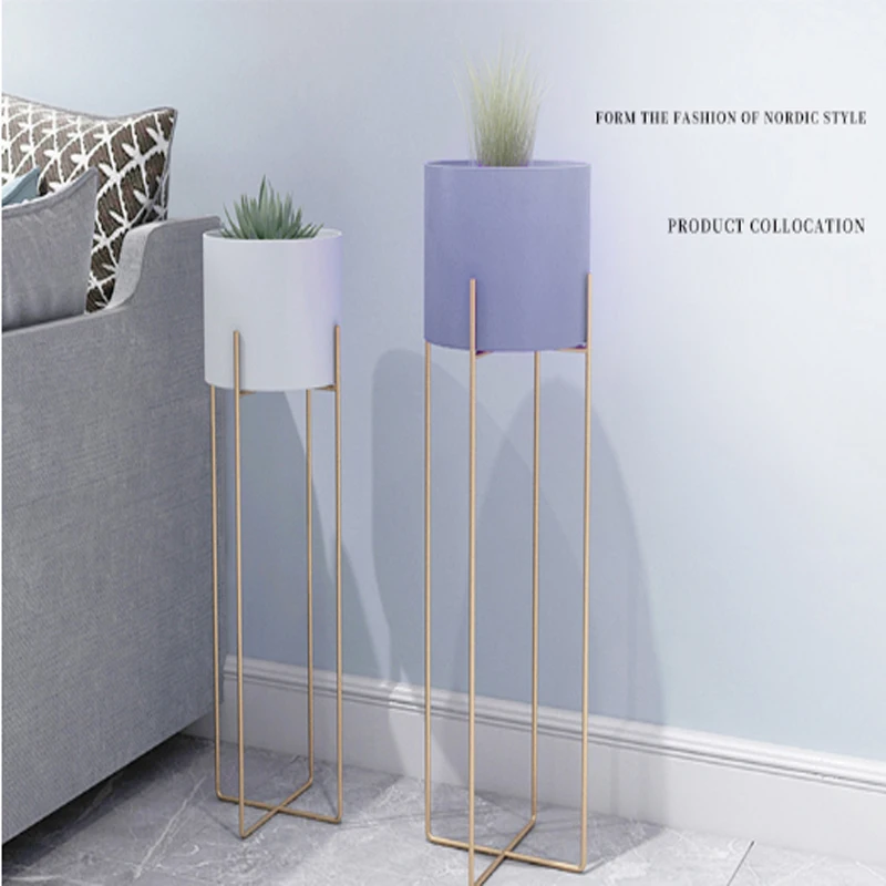 Plant Shelf Flower Stand Nordicmodern Minimalist Greensucculent Floor-standing Iron Plant Rack Sbalcony Garden Office Decoration