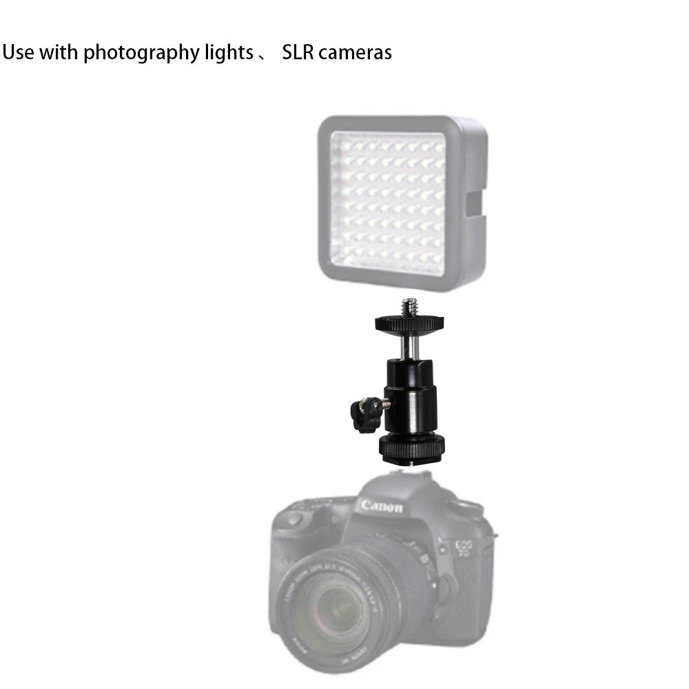 알루미늄 핫슈 1/4 나사 마운트(폰 클립 홀더 브래킷 포함) DSLR 카메라 조명 플래시용 모노포드 스탠드