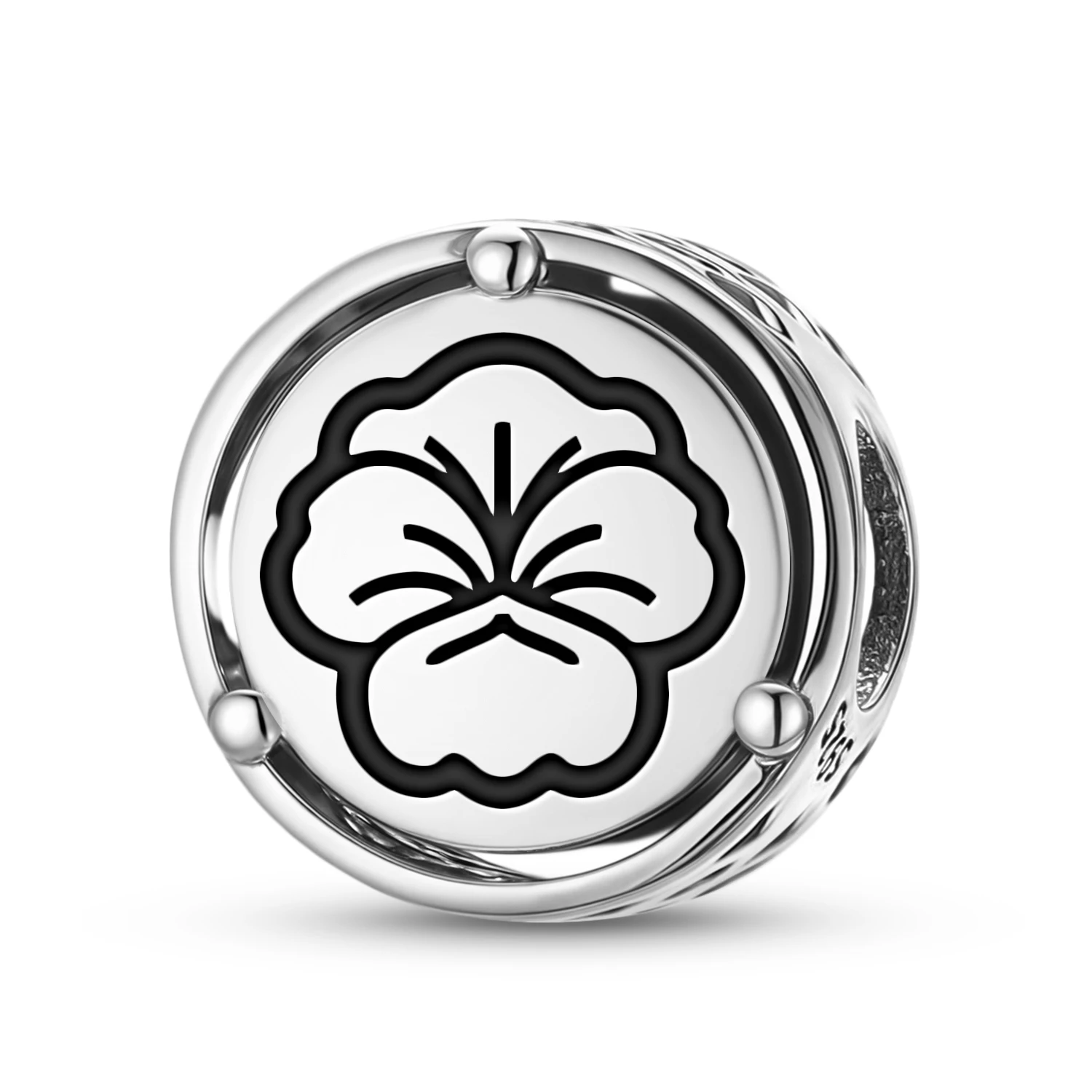 Blumen-Stiefmütterchen-Charm aus 925er-Sterlingsilber mit Symbol, passend für Original-Armbänder, DIY-Schmuck, Accessoires, Familienperle